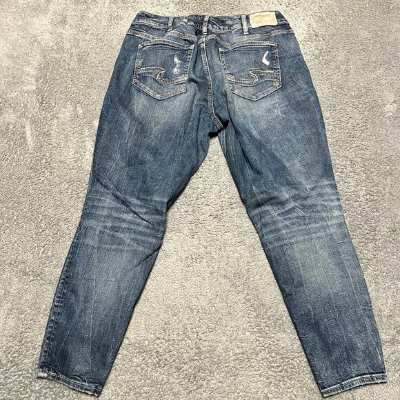 Silver Jeans Womens 18 /27 (36x27) Suki Ankle Skinny Western Thick Stitch - Picture 3 of 11